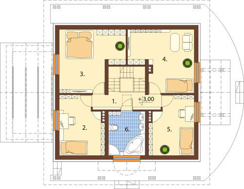 Projekt domu DM-6388 - rzut