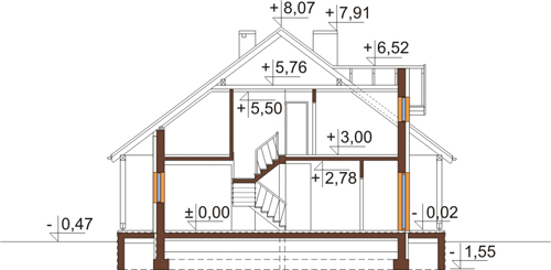 Projekt domu DM-6388 - przekrój