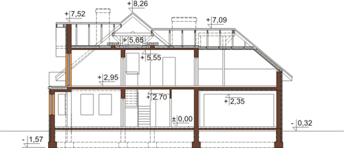 Projekt domu L-6416 - przekrój