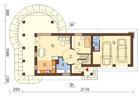 Projekt domu DM-6436 - rzut