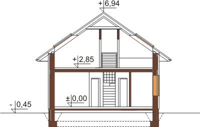 Projekt domu DM-6436 - przekrój