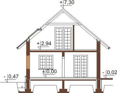 Projekt domu DM-6407 - przekrój