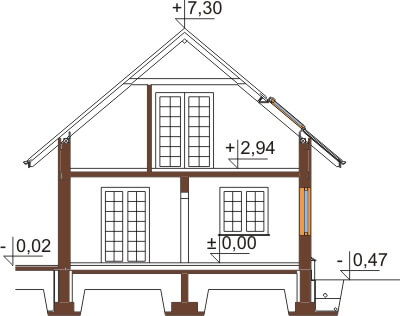 Projekt domu L-6407 - przekrój