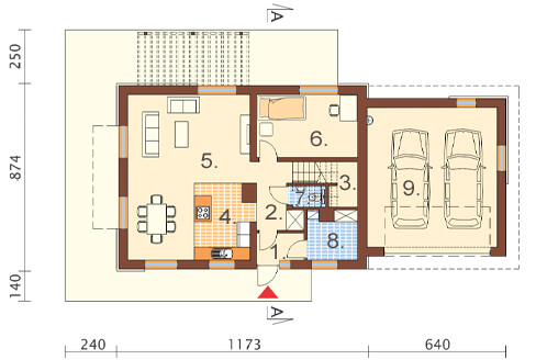 Projekt domu DM-6421 - rzut