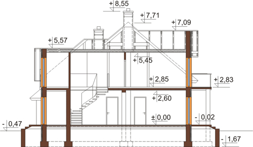 Projekt domu DM-6377 - przekrój