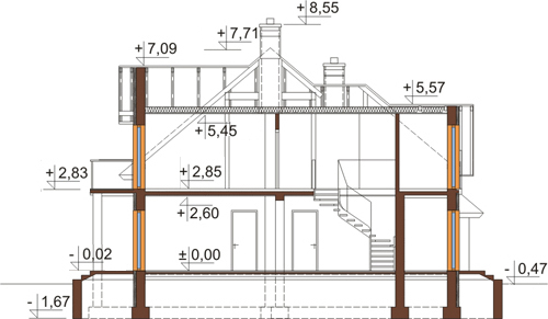 Projekt domu L-6377 - przekrój