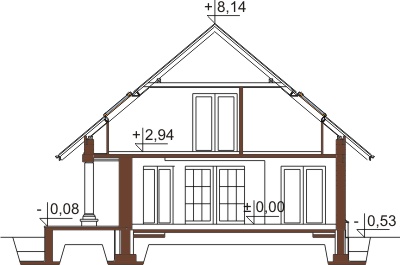 Projekt domu DM-6432 - przekrój