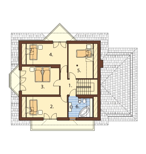 Projekt domu DM-6432 - rzut