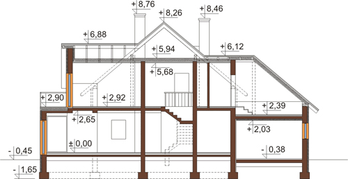 Projekt domu DM-6376 - przekrój