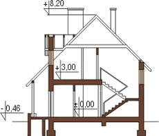 Projekt domu DM-6110 - przekrój