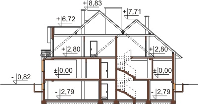 Projekt domu DM-6440 - przekrój