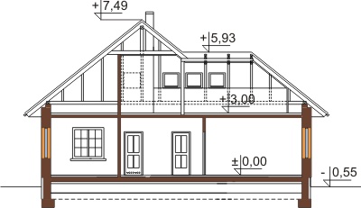 Projekt domu L-6449 - przekrój