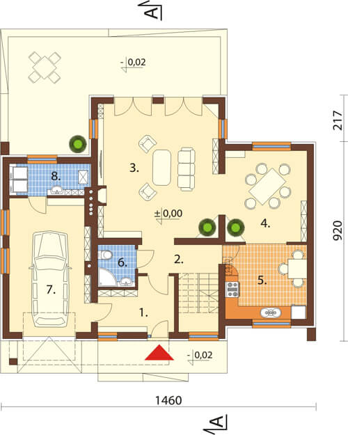 Projekt domu DM-6411 - rzut