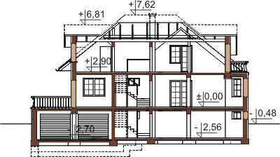 Projekt domu DM-6352 - przekrój