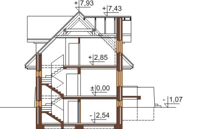 Projekt domu DM-6362 - przekrój