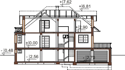 Projekt domu L-6352 - przekrój