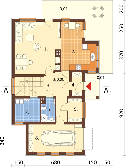 Projekt domu DM-6111 - rzut