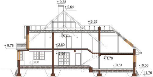 Projekt domu DM-6385 - przekrój