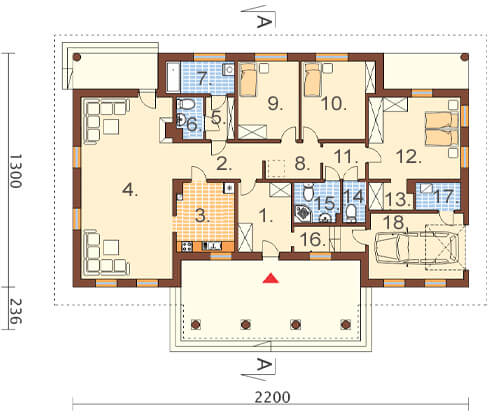 Projekt domu DM-6471 - rzut