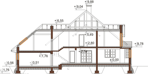 Projekt domu L-6385 - przekrój