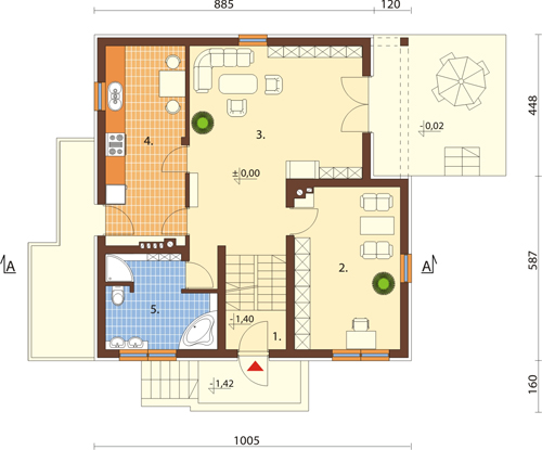 Projekt domu DM-6399 - rzut