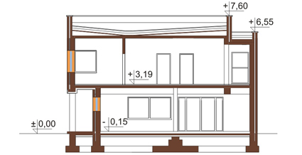 Projekt domu DM-6112 - przekrój