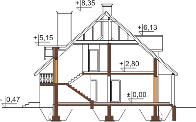 Projekt domu L-6361 - przekrój