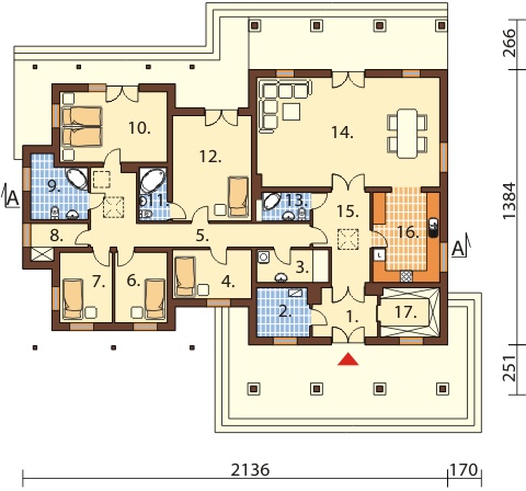 Projekt domu DM-6393 - rzut