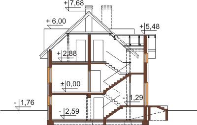 Projekt domu DM-6403 - przekrój