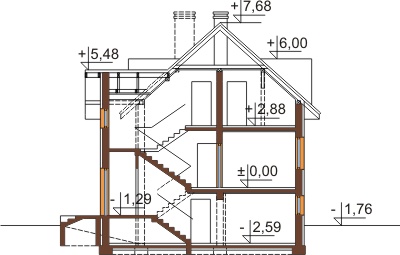 Projekt domu L-6403 - przekrój