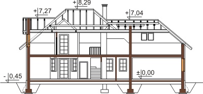 Projekt domu DM-6364 - przekrój