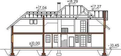 Projekt domu L-6364 - przekrój