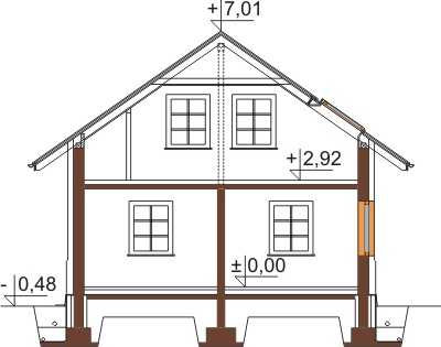 Projekt domu DM-6428 - przekrój
