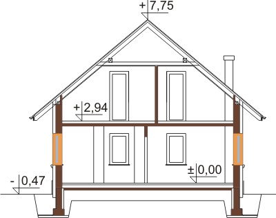 Projekt domu DM-6375 - przekrój