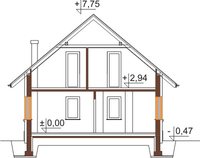 Projekt domu L-6375 - przekrój