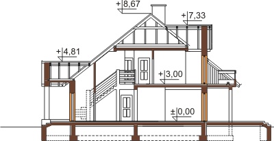 Projekt domu DM-6448 - przekrój