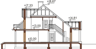 Projekt domu L-6448 - przekrój