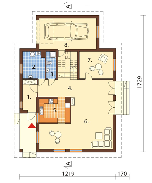 Projekt domu DM-6437 - rzut