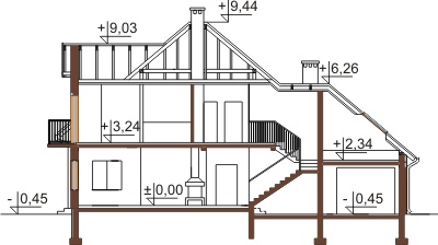 Projekt domu DM-6437 - przekrój