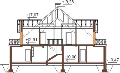 Projekt domu DM-6439 - przekrój