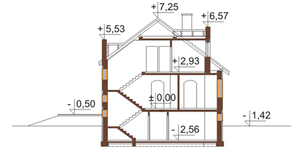 Projekt domu DM-6120 - przekrój