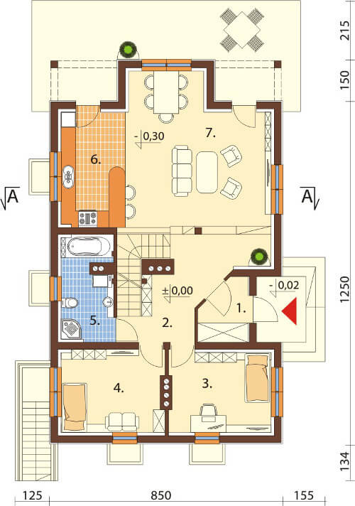 Projekt domu DM-6353 - rzut