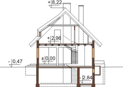 Projekt domu DM-6353 - przekrój