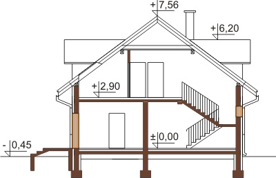 Projekt domu L-6401 - przekrój