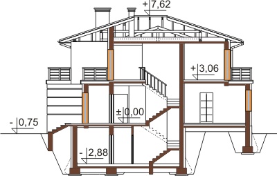 Projekt domu DM-6453 - przekrój