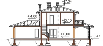 Projekt domu DM-6452 - przekrój