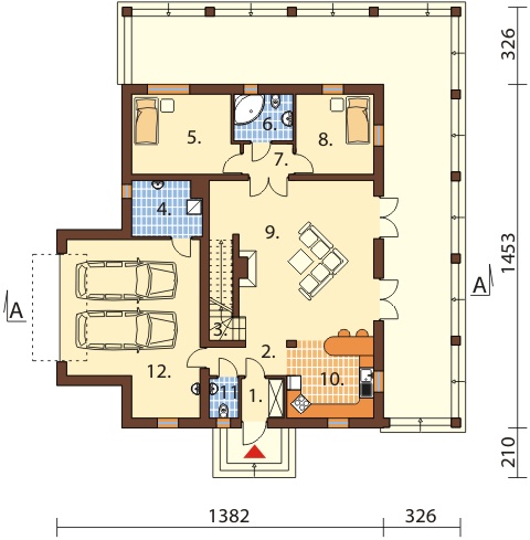 Projekt domu DM-6452 - rzut