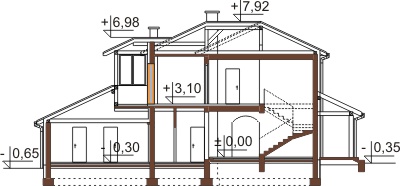 Projekt domu DM-6460 - przekrój