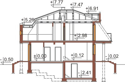 Projekt domu DM-5530 - przekrój