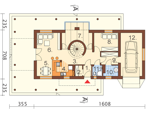 Projekt domu DM-6468 - rzut